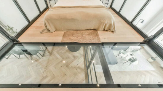 Plancher en verre sur mesure